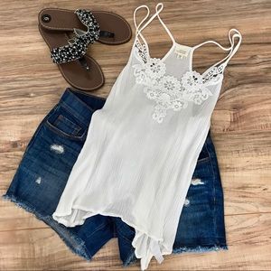 Caution to the Wind Embroidered Tank Size S